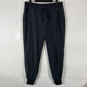 Athleta Lined Joggers Pants Womens 8 (30x28) Gray Drawstring Pockets Athletic